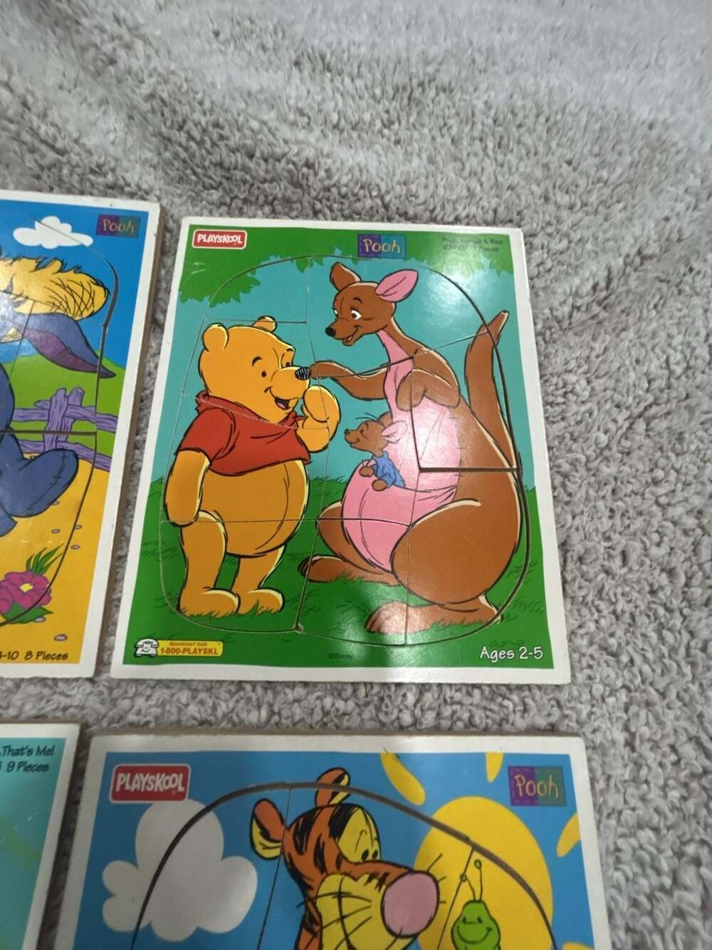 Lot of 4 Vintage Playskool Disney Winnie the Pooh Wooden Frame Tray Puzzles - Picture 3 of 13